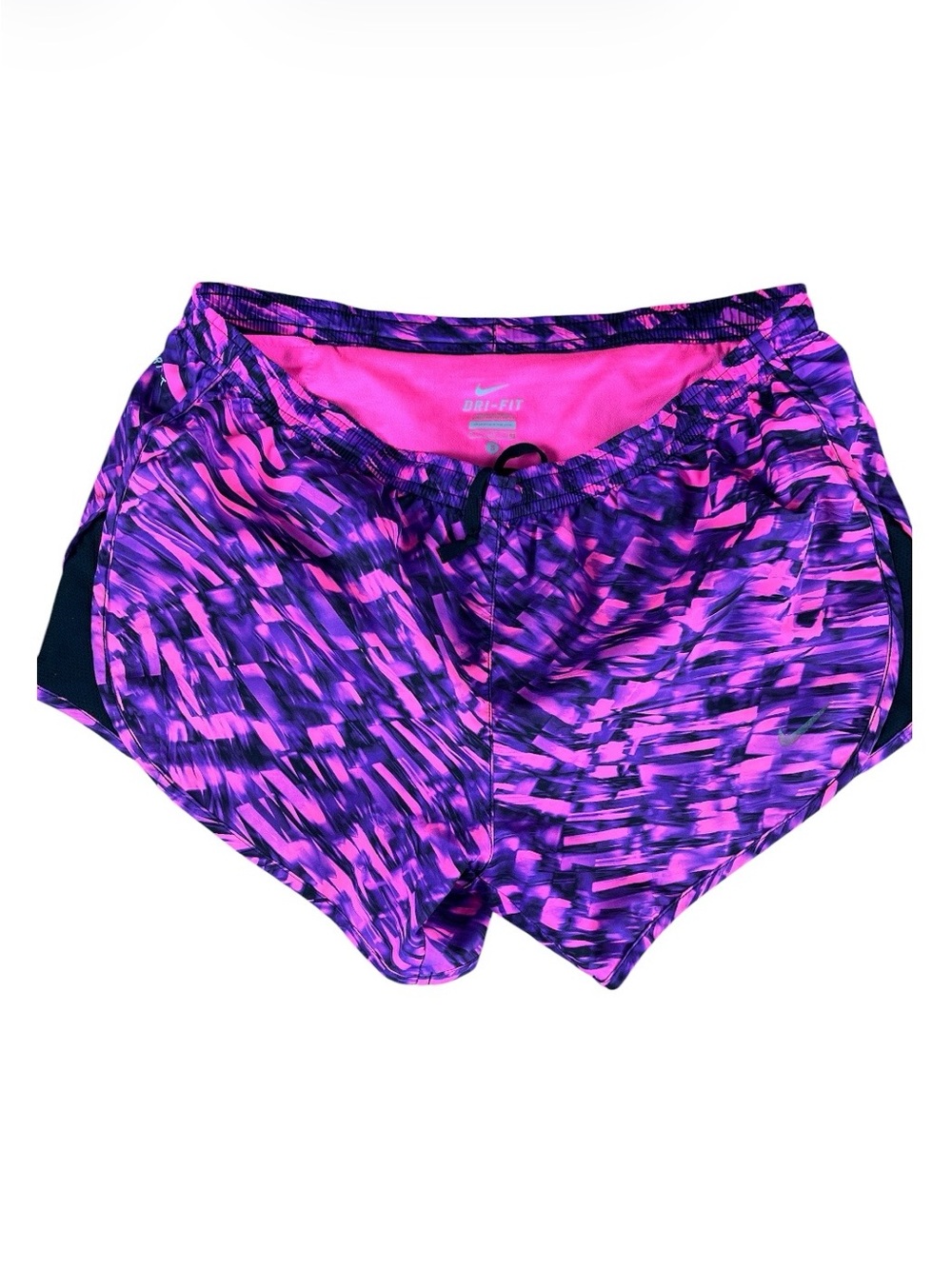 Nike Dri-FIT Tempo Pink Purple Abstract Printed Running Shorts Size S
